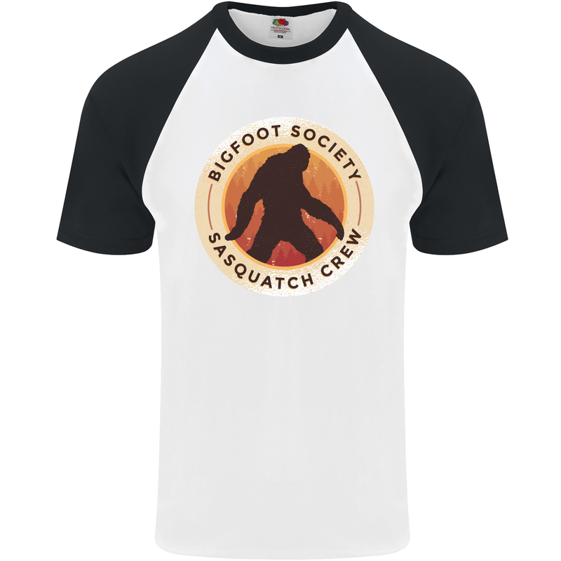 Bigfoot Society Sasquatch Crew Mens S/S Baseball T-Shirt White/Black