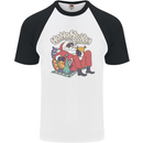 Christmas Stoned Santa Funny Weed Bong Mens S/S Baseball T-Shirt White/Black
