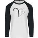 Aries Goat Head Star Sign Mens L/S Baseball T-Shirt White/Black