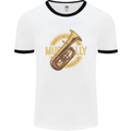 Tuba Brass Musical Instrument Jazz Mens Ringer T-Shirt White/Black