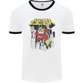 Santa Monster Japanese Christmas Xmas Mens Ringer T-Shirt White/Black