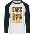 German Shepherd System Armed Mens L/S Baseball T-Shirt White/Black