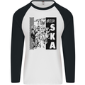 Can't Stop 2-Tone British SKA 2Tone Mens L/S Baseball T-Shirt White/Black