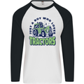 Just a Boy Who Loves Tractors Farmer Mens L/S Baseball T-Shirt White/Black