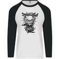 Vampires Transilvania Social Club Halloween Mens L/S Baseball T-Shirt White/Black