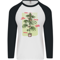 Weed Plant Cannabis Bud Drugs Marijuana Mens L/S Baseball T-Shirt White/Black