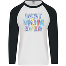 Best Mom Ever Tie Died Effect Mother's Day Mens L/S Baseball T-Shirt White/Black