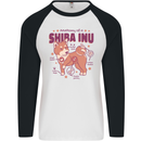 Shiba Inu Anatomy Mens L/S Baseball T-Shirt White/Black