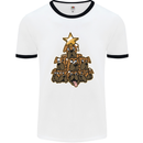 Christmas Boxer Dog Xmas Tree Funny Mens Ringer T-Shirt White/Black