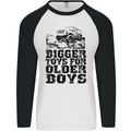 Bigger Toys Older Boys Off Roading Road 4x4 Mens L/S Baseball T-Shirt White/Black