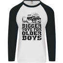 Bigger Toys Older Boys Off Roading Road 4x4 Mens L/S Baseball T-Shirt White/Black