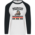 Biker Weekend Forecast Motorbikes Mens L/S Baseball T-Shirt White/Black