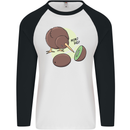 Funny Kiwi Fruit Bird Mom Dad Mens L/S Baseball T-Shirt White/Black