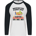 Camping Weekend Forecast Funny Alcohol Beer Mens L/S Baseball T-Shirt White/Black