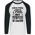 Funny Guitar Slogan Mens L/S Baseball T-Shirt White/Black