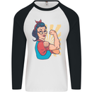 Strong Successful Woman Mens L/S Baseball T-Shirt White/Black