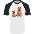 Chow Chows Dog Puppy Mens S/S Baseball T-Shirt White/Black