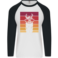 A Llama Wearing Shades Mens L/S Baseball T-Shirt White/Black