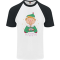 Always Hungry Elf Funny Christmas Food Xmas Mens S/S Baseball T-Shirt White/Black