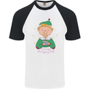 Always Hungry Elf Funny Christmas Food Xmas Mens S/S Baseball T-Shirt White/Black