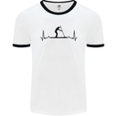 Paddleboarding ECG Paddleboard Pulse Mens Ringer T-Shirt White/Black