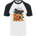 Mothman With Fairies Mens S/S Baseball T-Shirt White/Black
