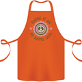 Blame It on My Hippy Soul 60s 70s Flower Power Cotton Apron 100% Organic Orange
