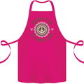Blame It on My Hippy Soul 60s 70s Flower Power Cotton Apron 100% Organic Pink