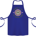Blame It on My Hippy Soul 60s 70s Flower Power Cotton Apron 100% Organic Royal Blue