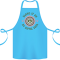 Blame It on My Hippy Soul 60s 70s Flower Power Cotton Apron 100% Organic Turquoise