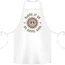Blame It on My Hippy Soul 60s 70s Flower Power Cotton Apron 100% Organic White