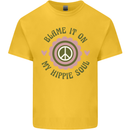 Blame It on My Hippy Soul 60s 70s Flower Power Kids T-Shirt Childrens Yellow