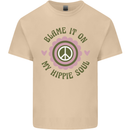 Blame It on My Hippy Soul 60s 70s Flower Power Mens Cotton T-Shirt Tee Top Sand