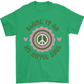 Blame It on My Hippy Soul 60s 70s Flower Power Mens T-Shirt 100% Cotton Irish Green