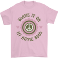 Blame It on My Hippy Soul 60s 70s Flower Power Mens T-Shirt 100% Cotton Light Pink