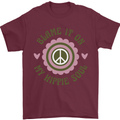 Blame It on My Hippy Soul 60s 70s Flower Power Mens T-Shirt 100% Cotton Maroon