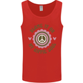 Blame It on My Hippy Soul 60s 70s Flower Power Mens Vest Tank Top Red