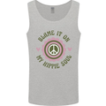 Blame It on My Hippy Soul 60s 70s Flower Power Mens Vest Tank Top Sports Grey