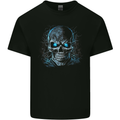 Blue Cosmic Skull Kids T-Shirt Childrens Black