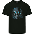 Blue Cosmic Skull Mens Cotton T-Shirt Tee Top Black
