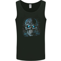 Blue Cosmic Skull Mens Vest Tank Top Black