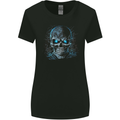 Blue Cosmic Skull Womens Wider Cut T-Shirt Black