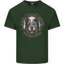 Blue Heeler Australian Cattle Dog Mens Cotton T-Shirt Tee Top Forest Green
