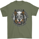 Blue Heeler Australian Cattle Dog Mens T-Shirt 100% Cotton Military Green