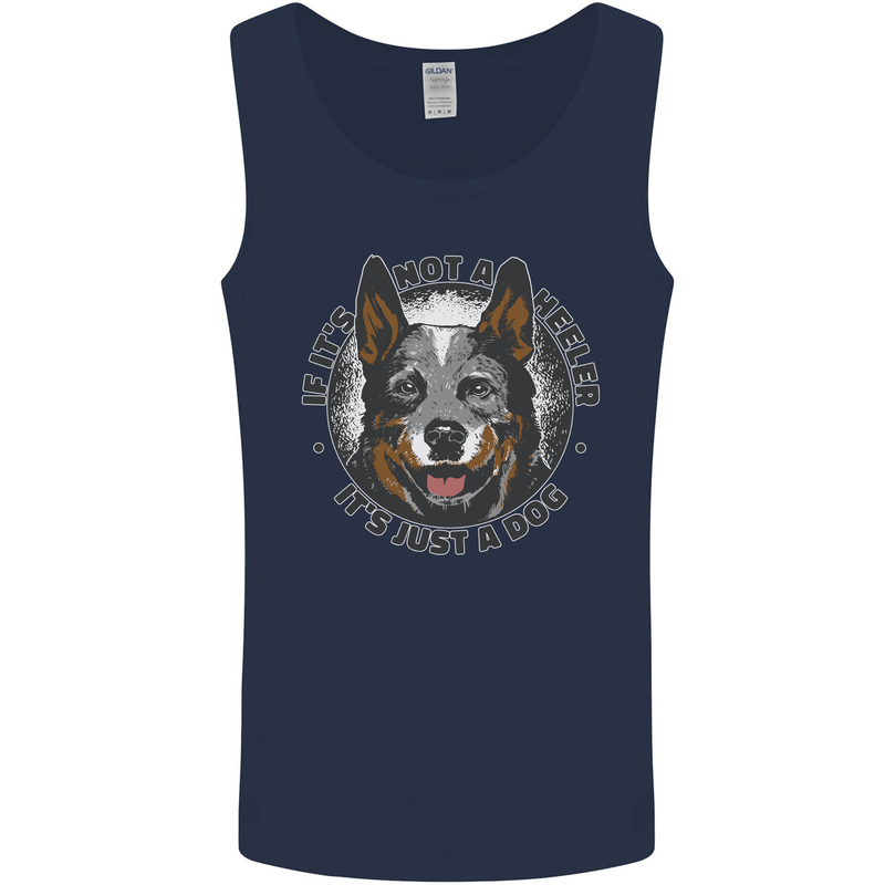 Blue Heeler Australian Cattle Dog Mens Vest Tank Top Navy Blue