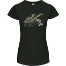 Blues n Jazz Guitar Player Womens Petite Cut T-Shirt Black