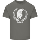 Bodybuilding Gym Training Sparta Helmet Mens Cotton T-Shirt Tee Top Charcoal