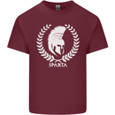 Bodybuilding Gym Training Sparta Helmet Mens Cotton T-Shirt Tee Top Maroon