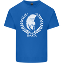 Bodybuilding Gym Training Sparta Helmet Mens Cotton T-Shirt Tee Top Royal Blue
