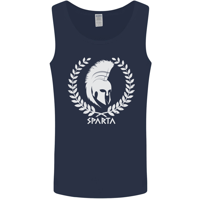 Bodybuilding Gym Training Sparta Helmet Mens Vest Tank Top Navy Blue